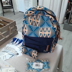 Black to school backpack set and face mask